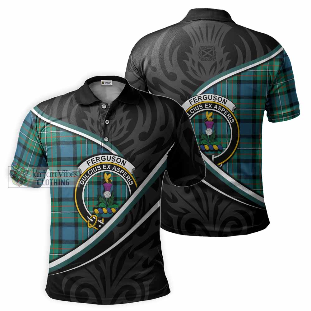 Ferguson (Fergusson) Tartan Family Crest Polo Shirt Celtic Scottish Thistle Floral - Tartan Vibes Clothing
