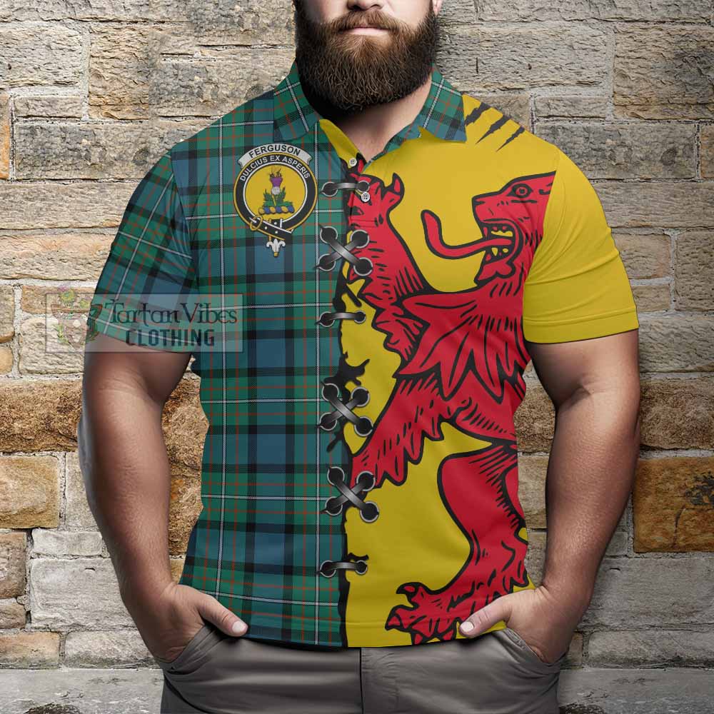 Ferguson (Fergusson) Tartan Family Crest Polo Shirt Lion Rampant Honor - Tartan Vibes Clothing