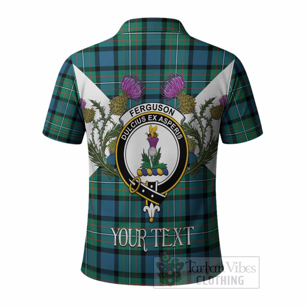 Ferguson (Fergusson) Tartan Family Crest Polo Shirt Scottish Burns Night Thistle Floral