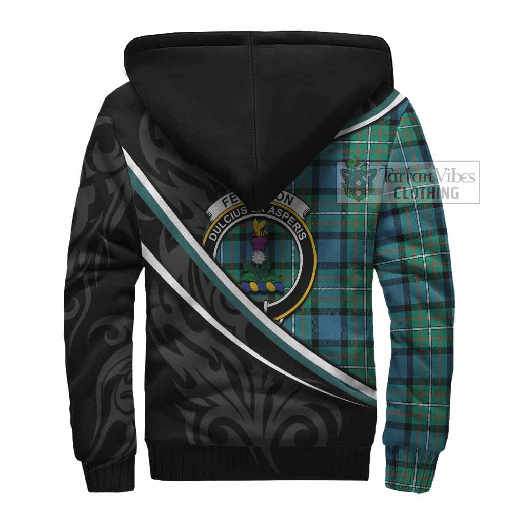 Ferguson (Fergusson) Tartan Family Crest Sherpa Hoodie Celtic Scottish Thistle Floral - Tartan Vibes Clothing
