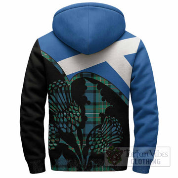 Ferguson (Fergusson) Tartan Family Crest Sherpa Hoodie Scotland Thistle Floral Flag Style
