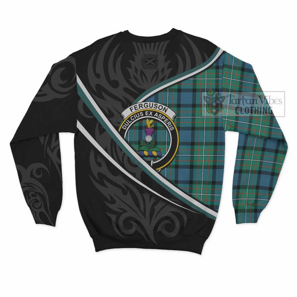 Ferguson (Fergusson) Tartan Family Crest Sweatshirt Celtic Scottish Thistle Floral - Tartan Vibes Clothing