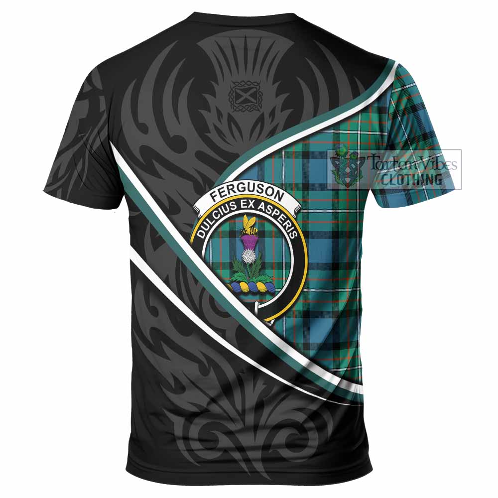 Ferguson (Fergusson) Tartan Family Crest T-shirt Celtic Scottish Thistle Floral - Tartan Vibes Clothing