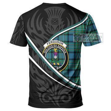 Ferguson (Fergusson) Tartan Family Crest T-shirt Celtic Scottish Thistle Floral - Tartan Vibes Clothing