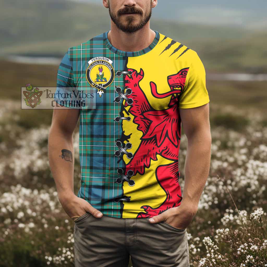 Ferguson (Fergusson) Tartan Family Crest T-shirt Lion Rampant Honor - Tartan Vibes Clothing