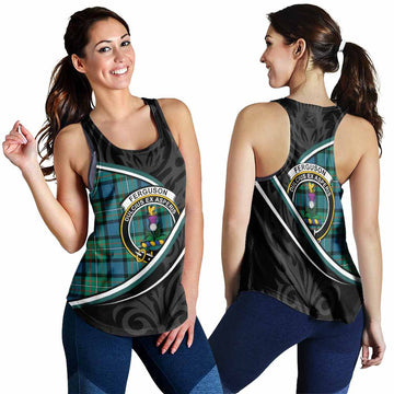 Ferguson (Fergusson) Tartan Family Crest Women Racerback Tanks Celtic Scottish Thistle Floral - Tartan Vibes Clothing
