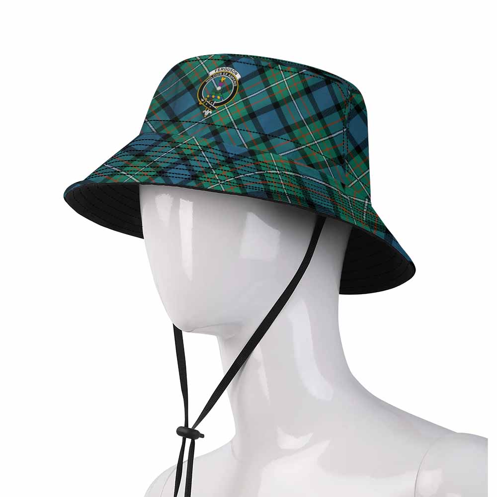 Ferguson (Fergusson) Tartan Fishing Hat with Family Crest