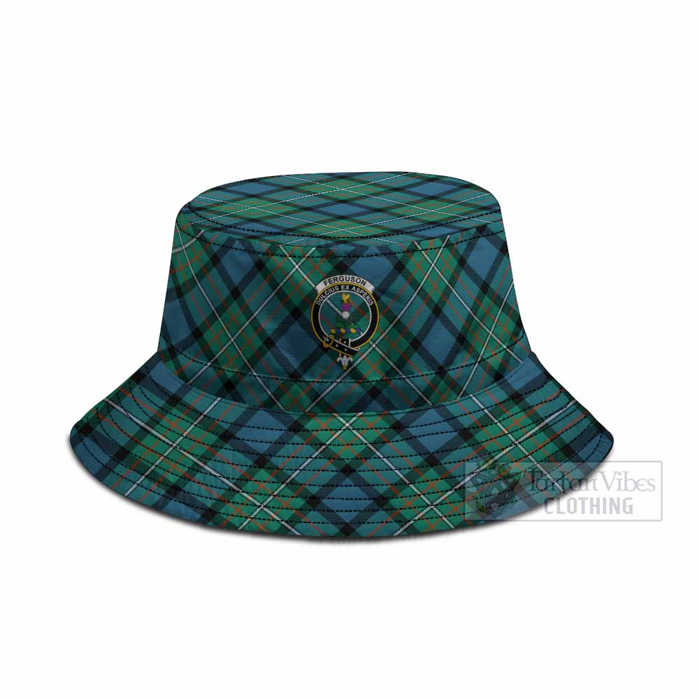 Ferguson (Fergusson) Tartan Fishing Hat with Family Crest