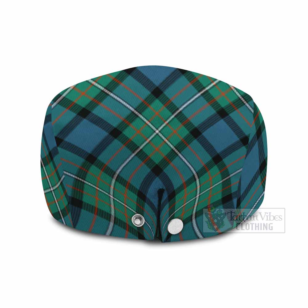 Ferguson (Fergusson) Tartan Flat Cap, Jeff Cap Cross Style with Family Crest - Tartan Vibes Clothing