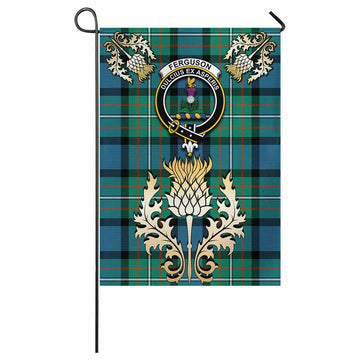 Ferguson (Fergusson) Tartan Garden Flag with Golden Regal Scottish Thistle Emblem