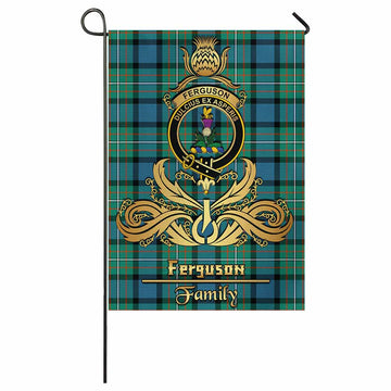 Ferguson (Fergusson) Tartan Garden Flag with Highland Thistle Cherish Family Crest Style