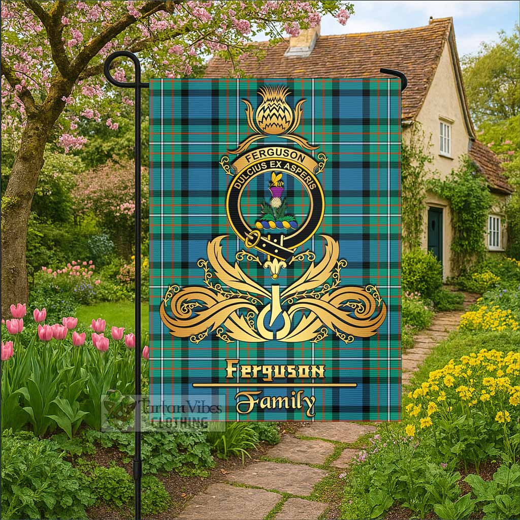 Ferguson (Fergusson) Tartan Garden Flag with Highland Thistle Cherish Family Crest Style - Tartan Vibes Clothing