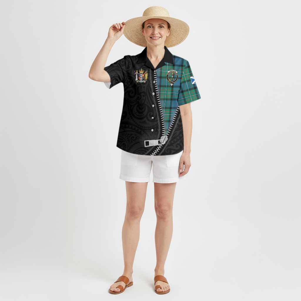 Ferguson (Fergusson) Tartan Hawaiian Shirt New Zealand Pattern Unique Zipper Stylized