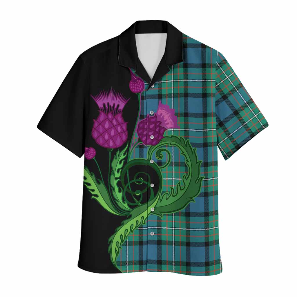 Ferguson (Fergusson) Tartan Hawaiian Shirt Traditional Scottish Thistle