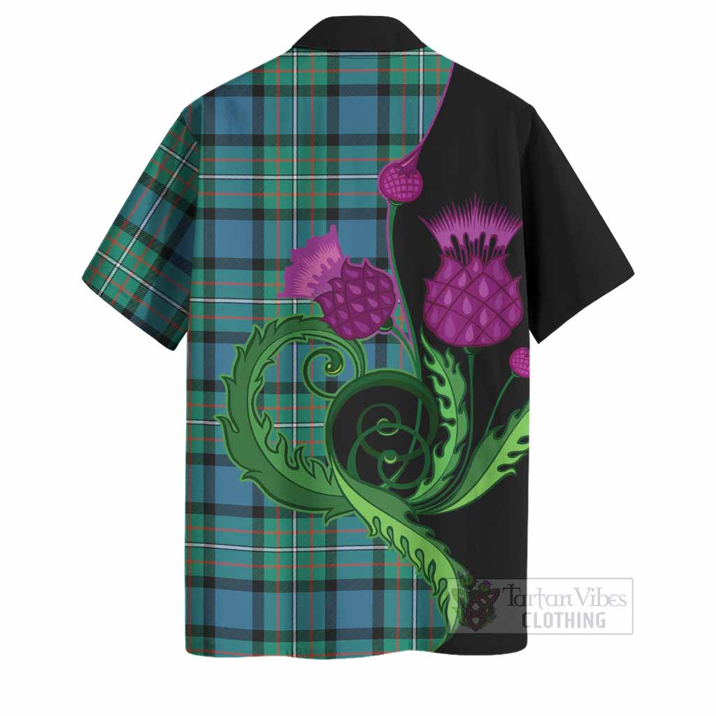 Ferguson (Fergusson) Tartan Hawaiian Shirt Traditional Scottish Thistle