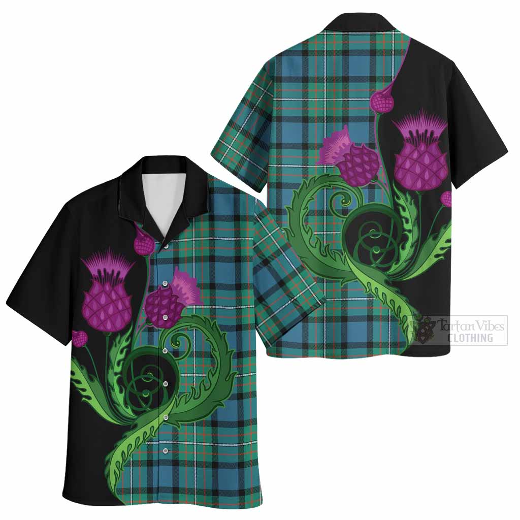 Ferguson (Fergusson) Tartan Hawaiian Shirt Traditional Scottish Thistle