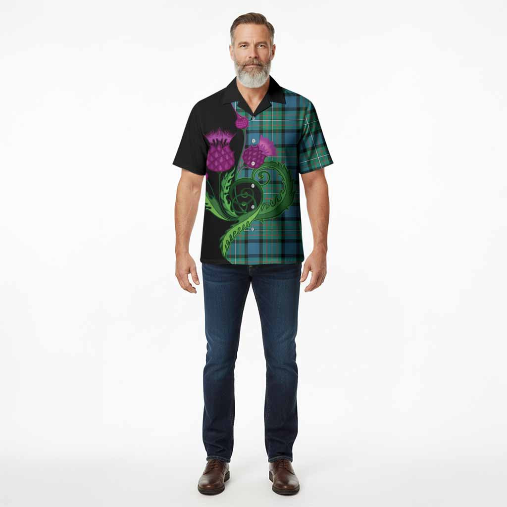 Ferguson (Fergusson) Tartan Hawaiian Shirt Traditional Scottish Thistle