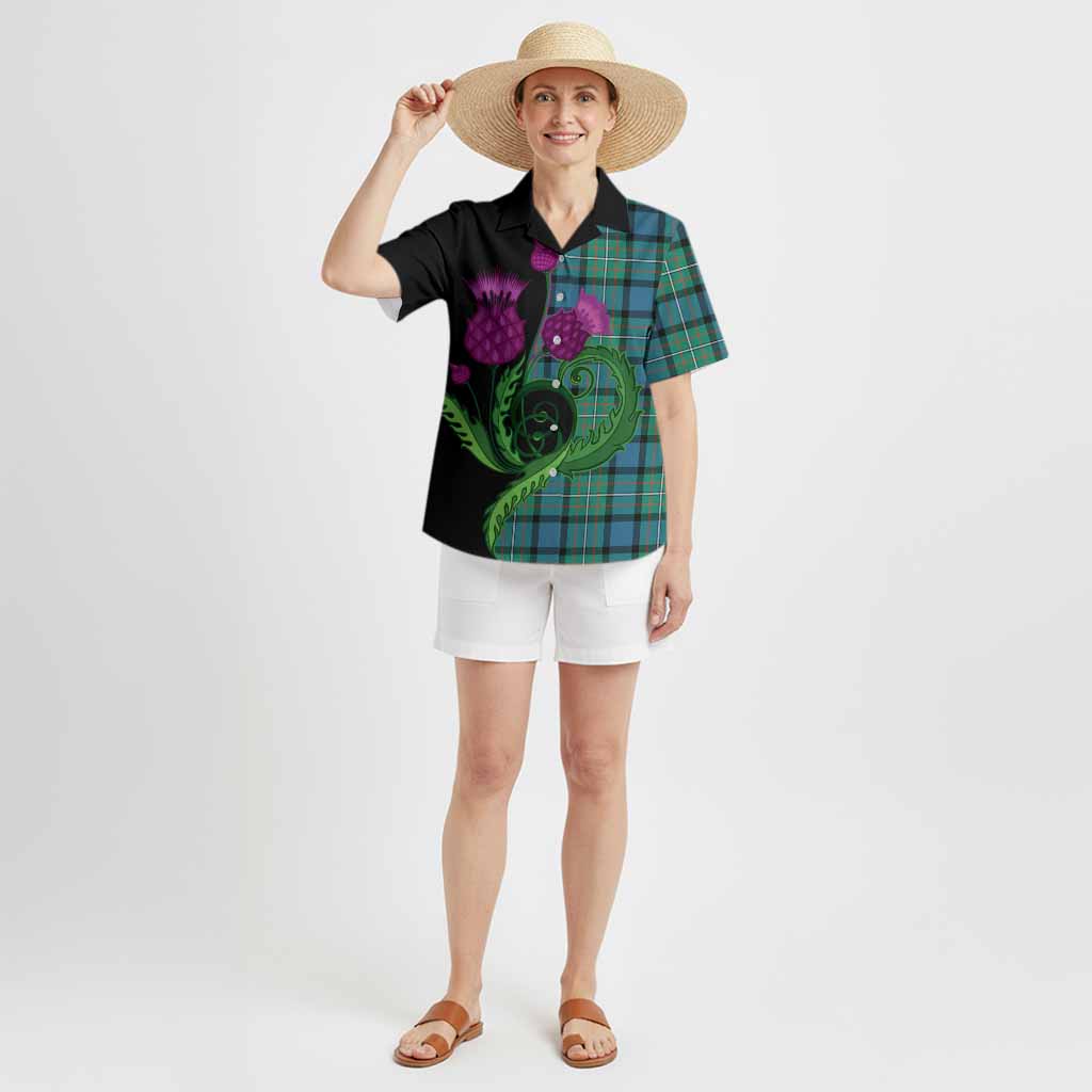 Ferguson (Fergusson) Tartan Hawaiian Shirt Traditional Scottish Thistle