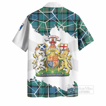 Ferguson (Fergusson) Tartan Hawaiian Shirt with Family Crest and Lion Rampant Grunge Style