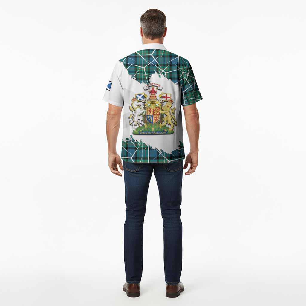 Ferguson (Fergusson) Tartan Hawaiian Shirt with Family Crest and Lion Rampant Grunge Style