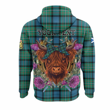 Ferguson (Fergusson) Tartan Hoodie Scottish Thistle Heilan Coo
