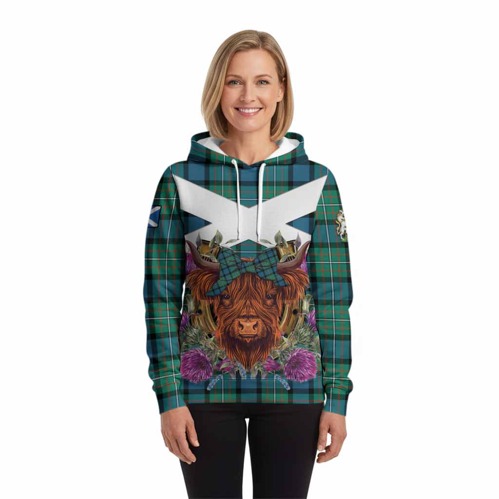 Ferguson (Fergusson) Tartan Hoodie Scottish Thistle Heilan Coo