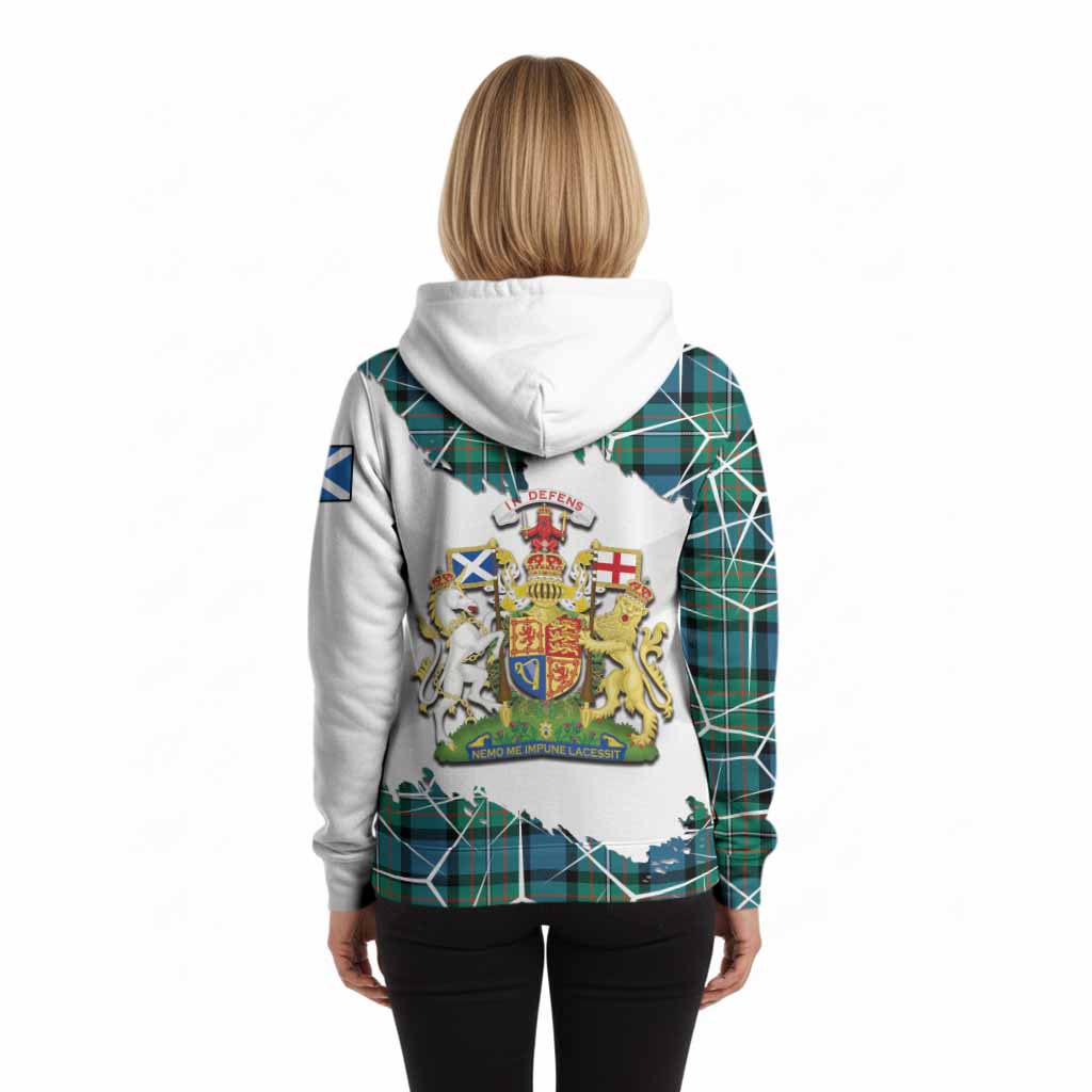 Ferguson (Fergusson) Tartan Hoodie with Family Crest and Lion Rampant Grunge Style