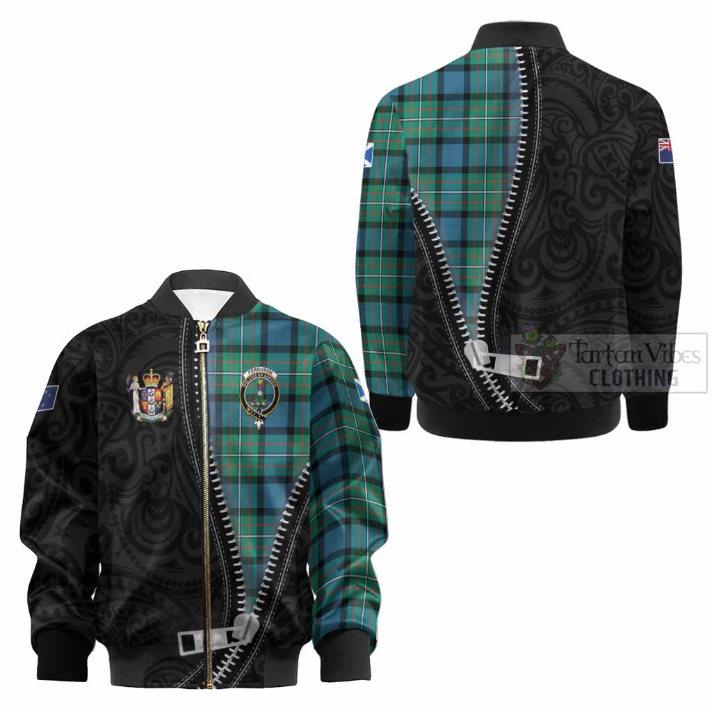 Ferguson (Fergusson) Tartan Kid Bomber Jacket New Zealand Pattern Unique Zipper Stylized