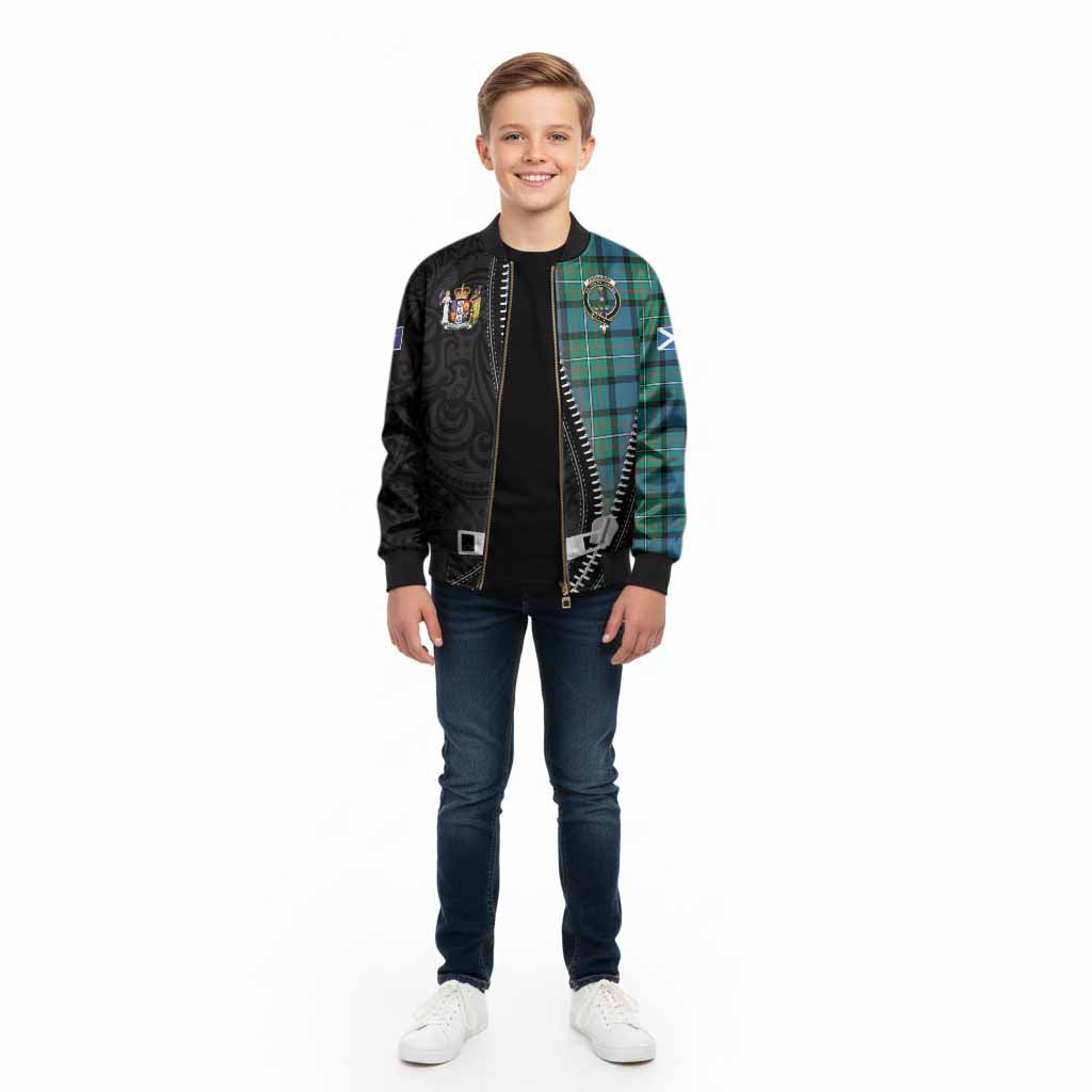Ferguson (Fergusson) Tartan Kid Bomber Jacket New Zealand Pattern Unique Zipper Stylized