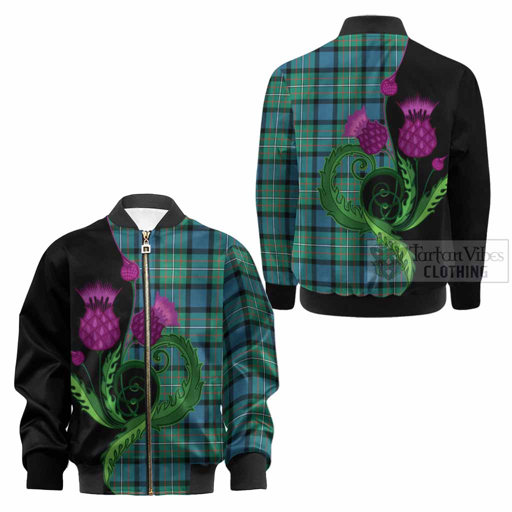 Ferguson (Fergusson) Tartan Kid Bomber Jacket Traditional Scottish Thistle