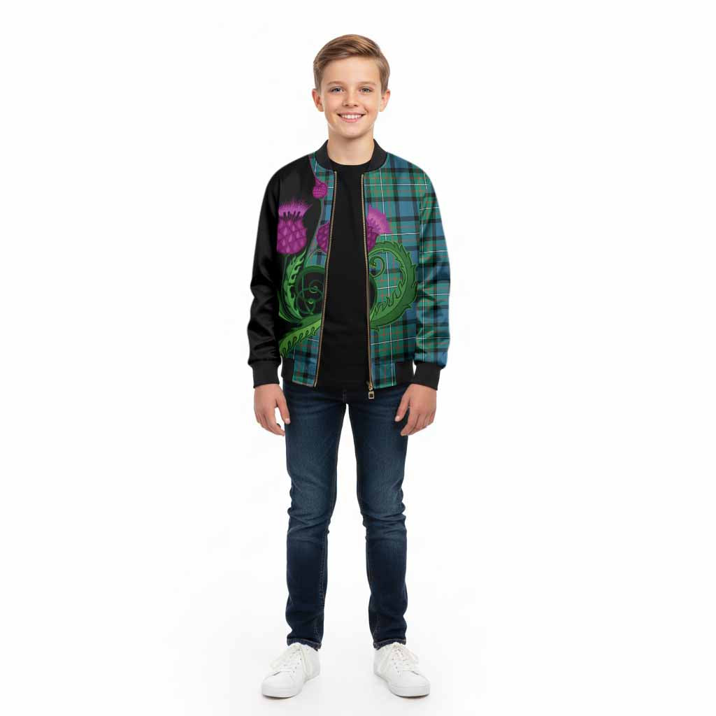 Ferguson (Fergusson) Tartan Kid Bomber Jacket Traditional Scottish Thistle