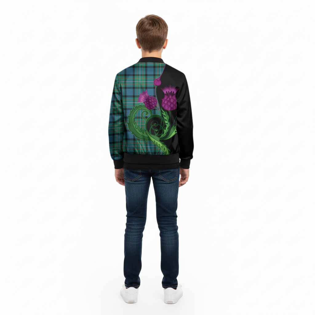 Ferguson (Fergusson) Tartan Kid Bomber Jacket Traditional Scottish Thistle