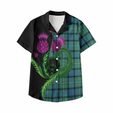 Ferguson (Fergusson) Tartan Kid Hawaiian Shirt Traditional Scottish Thistle