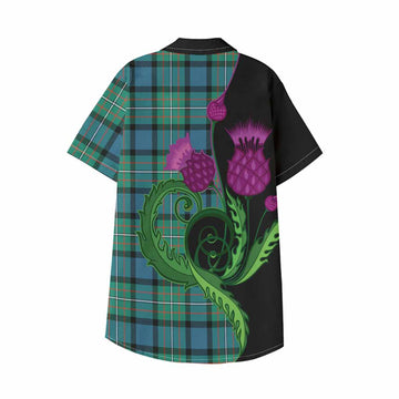 Ferguson (Fergusson) Tartan Kid Hawaiian Shirt Traditional Scottish Thistle