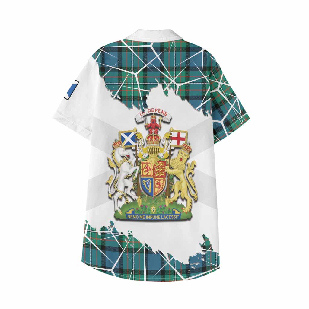 Ferguson (Fergusson) Tartan Kid Hawaiian Shirt with Family Crest and Lion Rampant Grunge Style