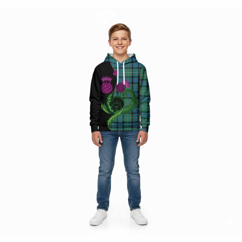 Ferguson (Fergusson) Tartan Kid Hoodie Traditional Scottish Thistle