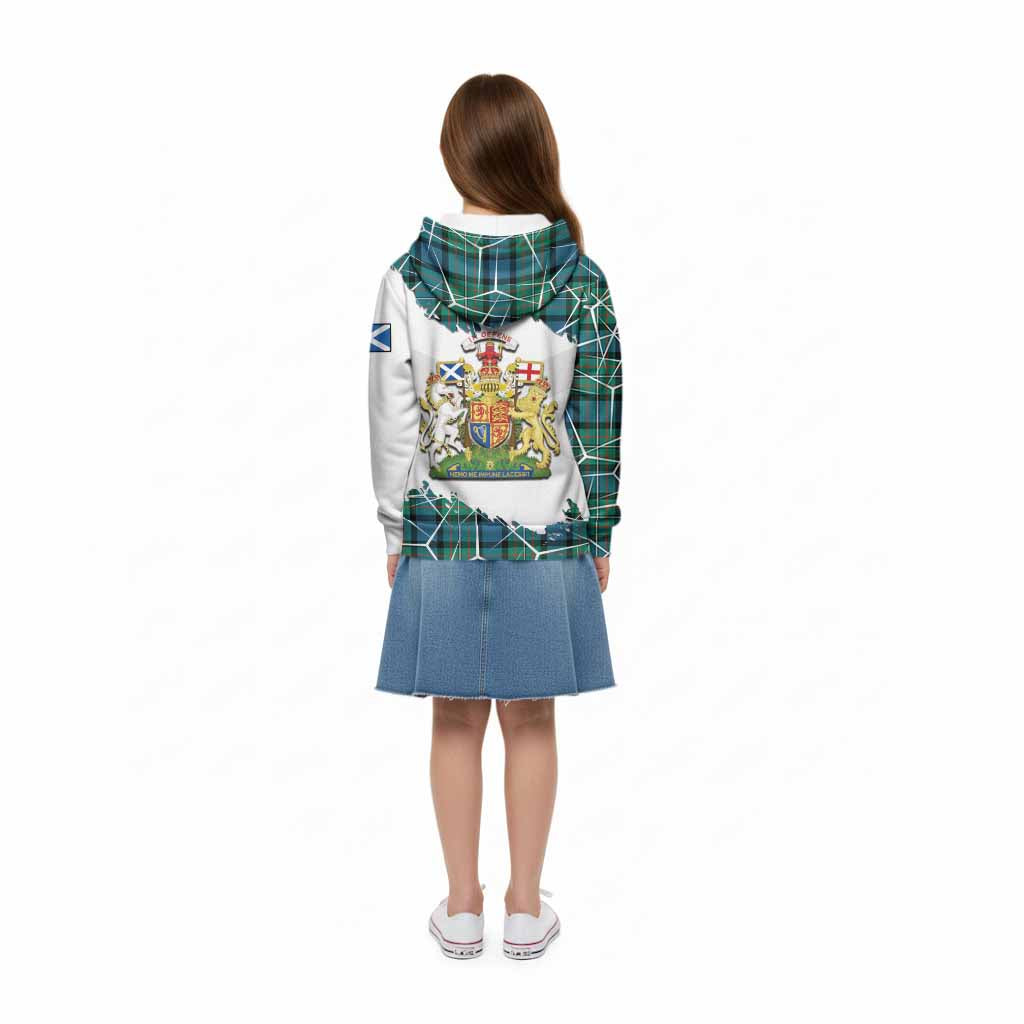 Ferguson (Fergusson) Tartan Kid Hoodie with Family Crest and Lion Rampant Grunge Style