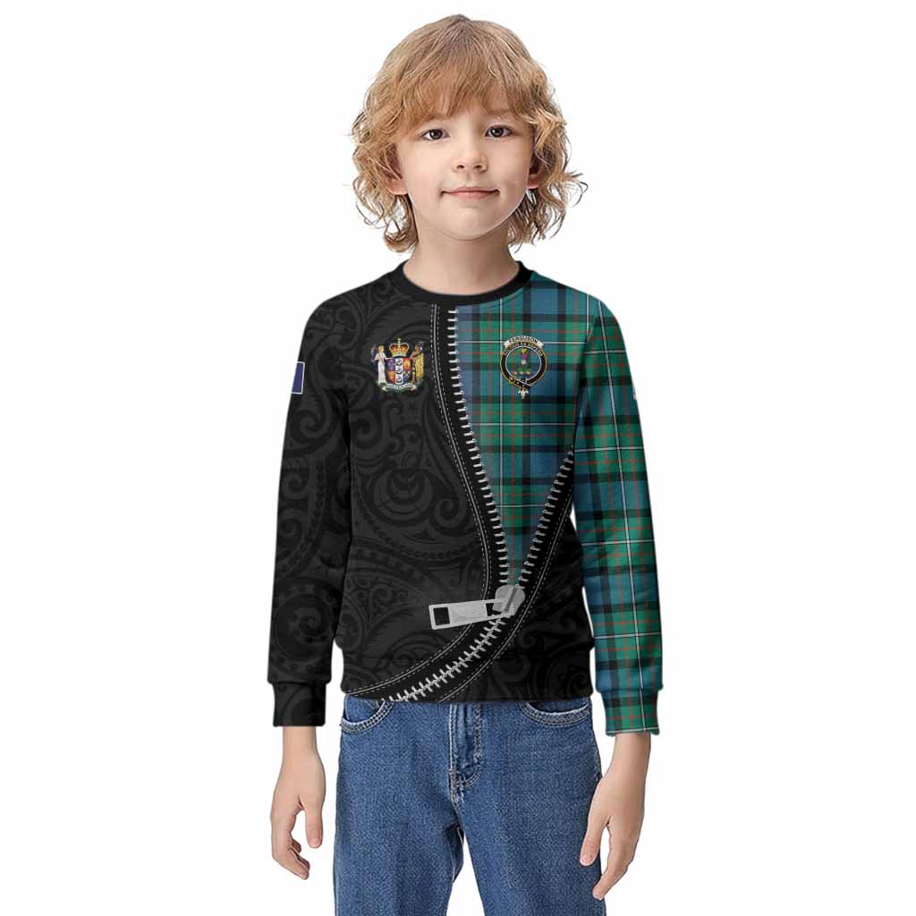 Ferguson (Fergusson) Tartan Kid Knitted Sweatshirt New Zealand Pattern Unique Zipper Stylized