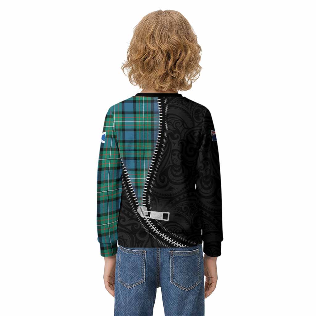 Ferguson (Fergusson) Tartan Kid Knitted Sweatshirt New Zealand Pattern Unique Zipper Stylized