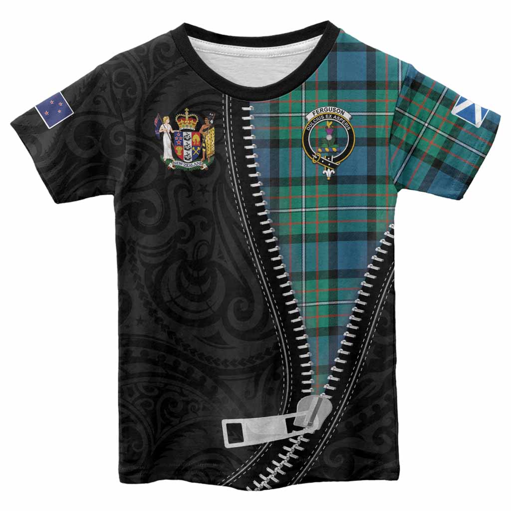 Ferguson (Fergusson) Tartan Kid T-shirt New Zealand Pattern Unique Zipper Stylized