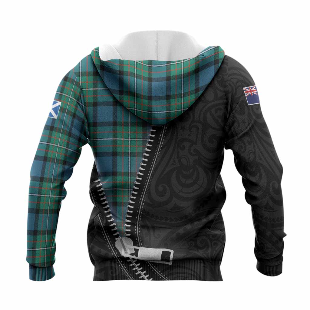 Ferguson (Fergusson) Tartan Knitted Hoodie New Zealand Pattern Unique Zipper Stylized