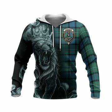 Ferguson (Fergusson) Tartan Knitted Hoodie Roaring Lion Heritage