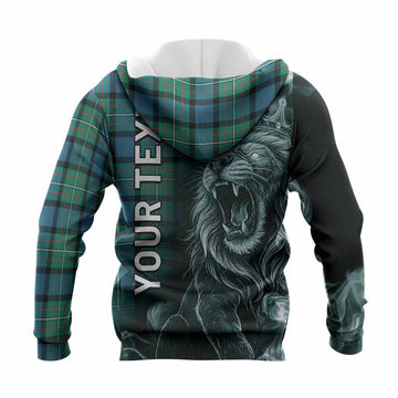 Ferguson (Fergusson) Tartan Knitted Hoodie Roaring Lion Heritage