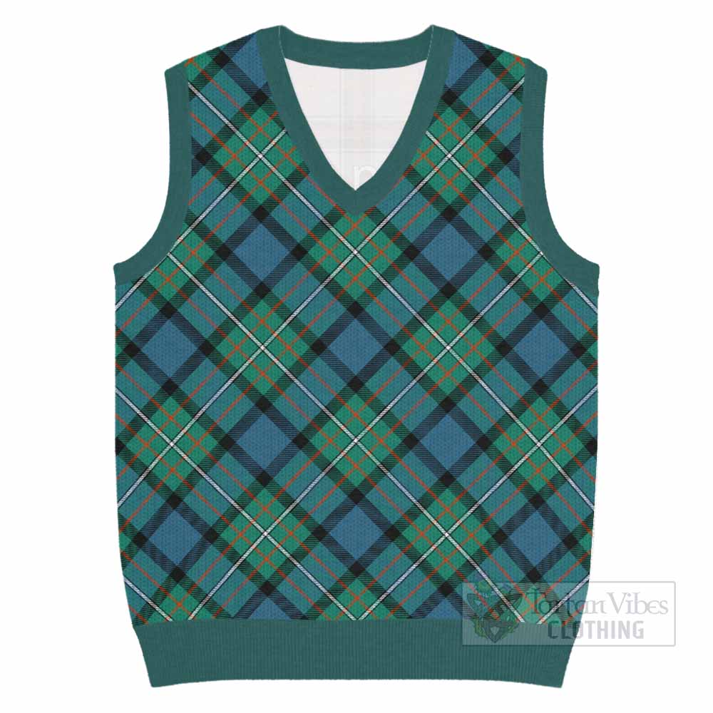 Ferguson (Fergusson) Tartan  Knitted V-Neck Vest Cross Style