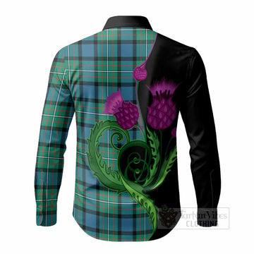 Ferguson (Fergusson) Tartan Long Sleeve Button Shirts Traditional Scottish Thistle