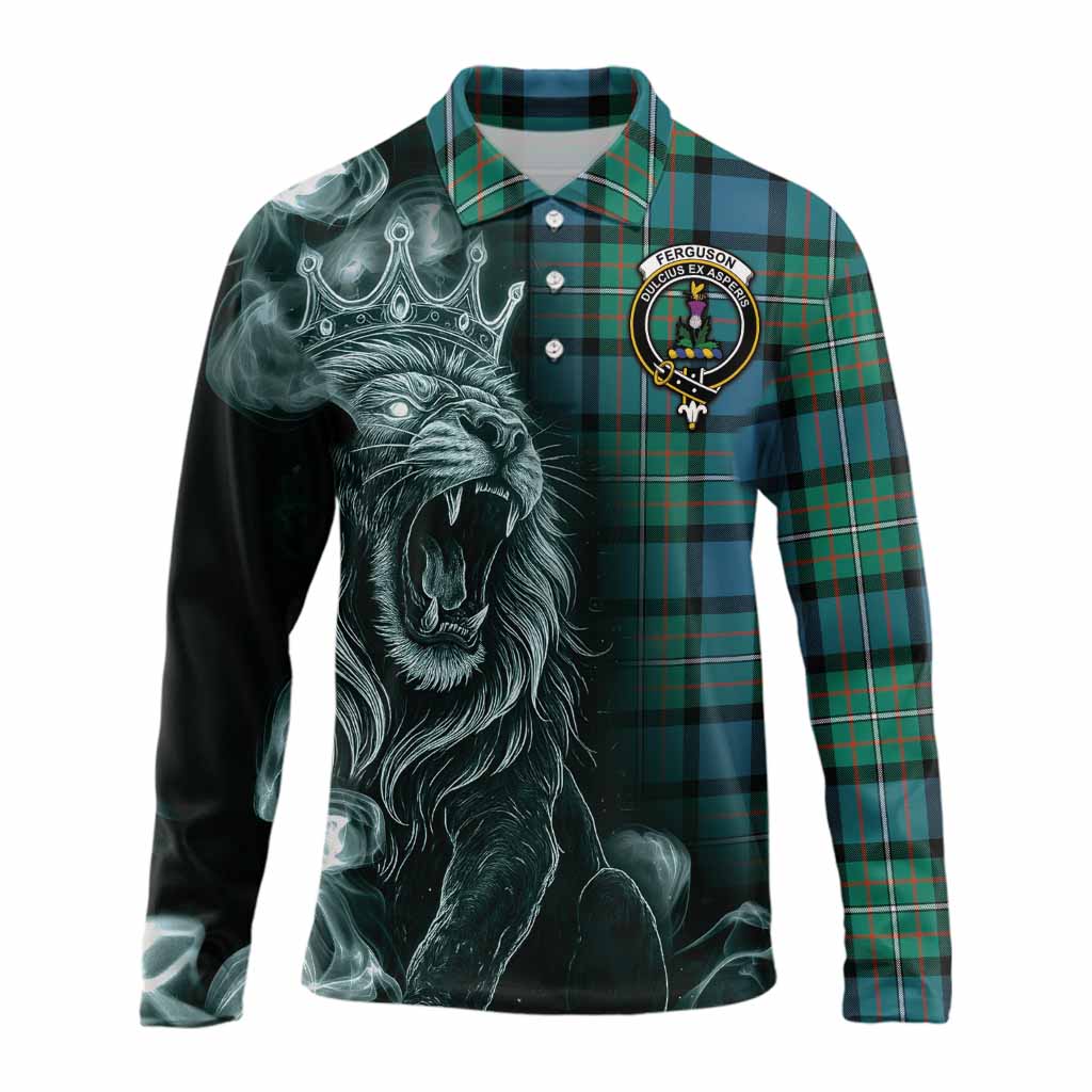 Ferguson (Fergusson) Tartan Long Sleeve Polo Shirt Roaring Lion Heritage