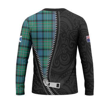 Ferguson (Fergusson) Tartan Long Sleeve T-Shirt New Zealand Pattern Unique Zipper Stylized