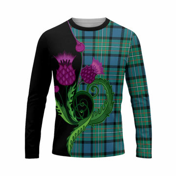 Ferguson (Fergusson) Tartan Long Sleeve T-Shirt Traditional Scottish Thistle