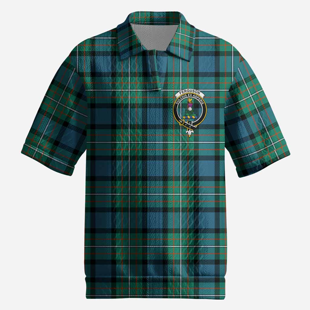 Ferguson (Fergusson) Tartan Men’s Polo Sweater Top with Family Crest