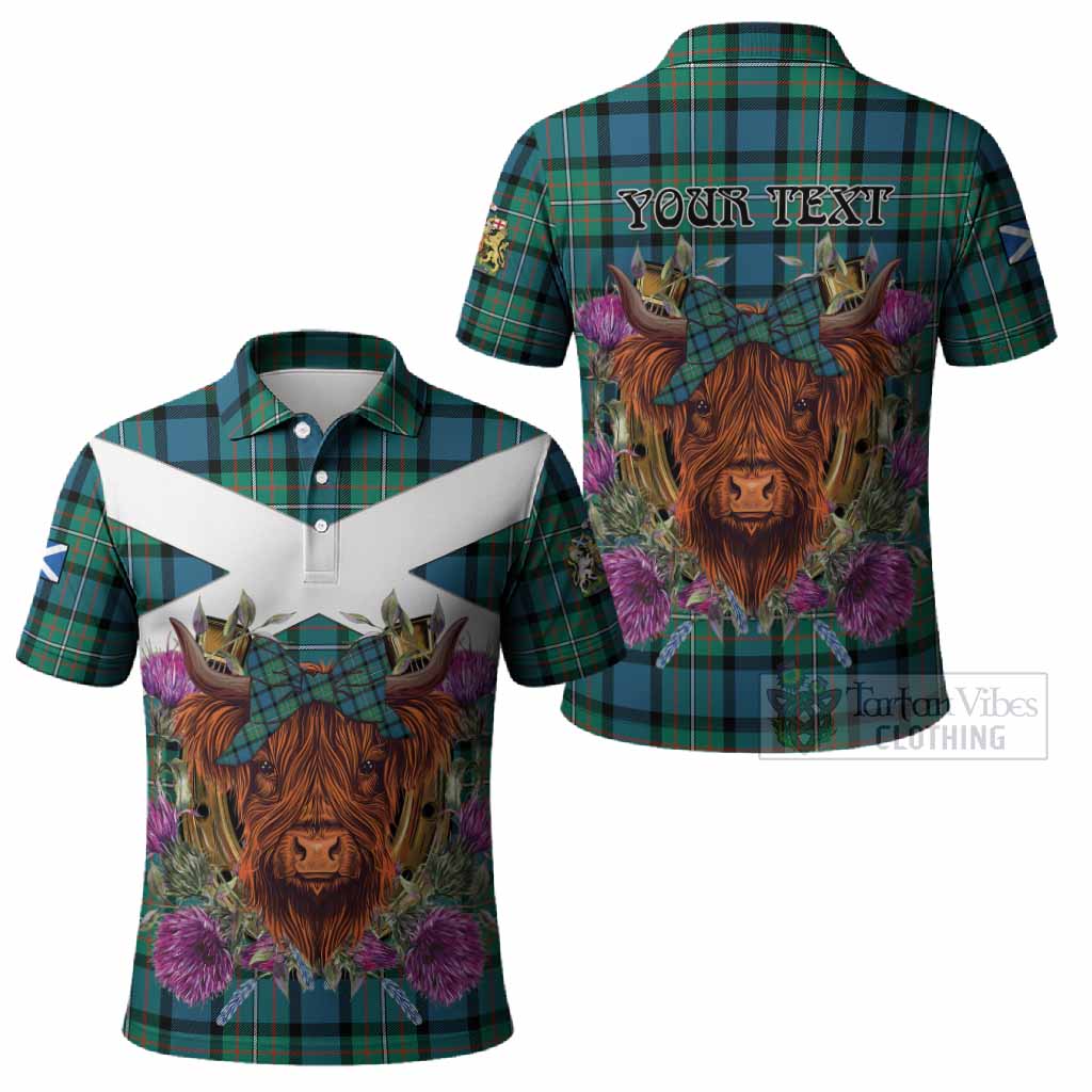 Ferguson (Fergusson) Tartan Polo Shirt Scottish Thistle Heilan Coo